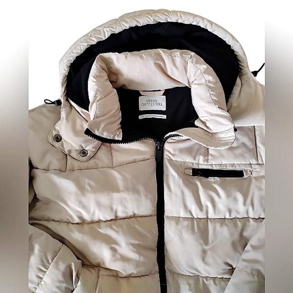 URBAN OUTFITTERS | Rae Hooded Puffer Jacket Ballerina Greyish Pink | Size Sm EUC - Picture 2 of 9